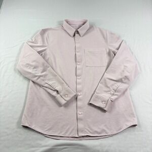 Lululemon Shirt Mens Medium Pink Commission Button Up Long Sleeve Casual Slim
